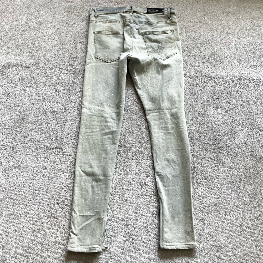 ORO LOS ANGELES PAINT SPLATTER DISTRESSED KNEE JEANS MENS SIZE - Picture 2 of 10